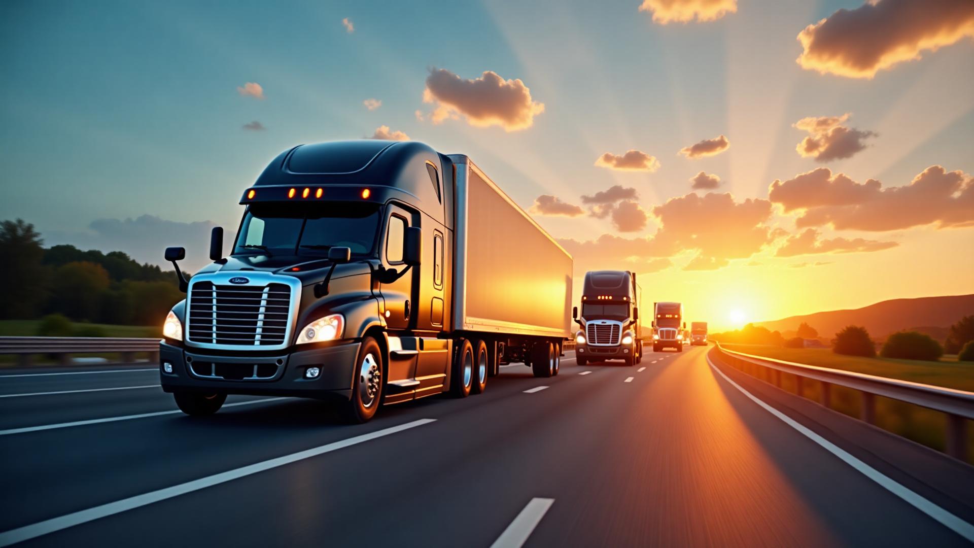 NewYorker Express trucks on highway